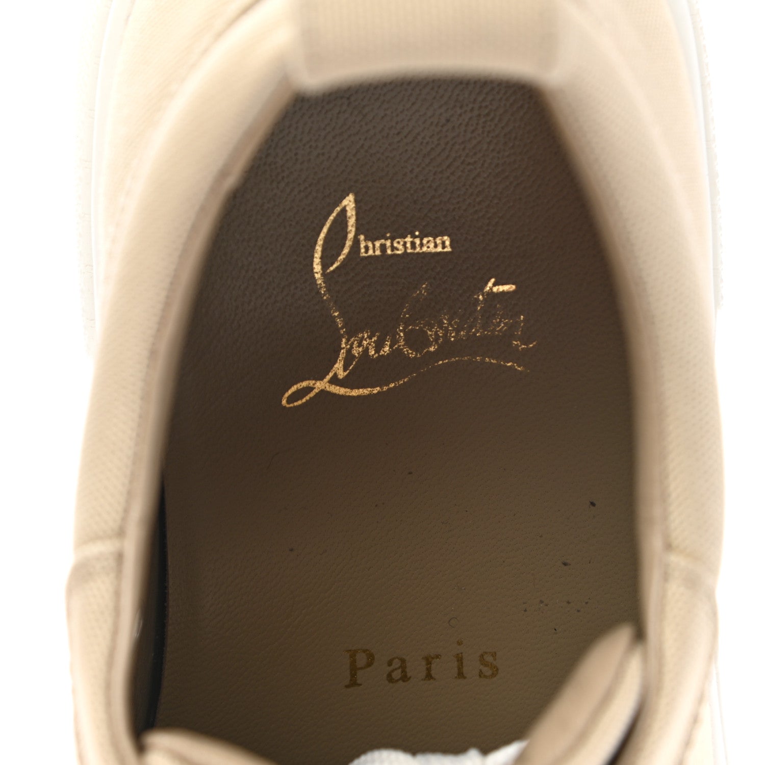 Christian Louboutin Canvas Simplerui Flat Sneakers 38.5 Beige White 7 of 8