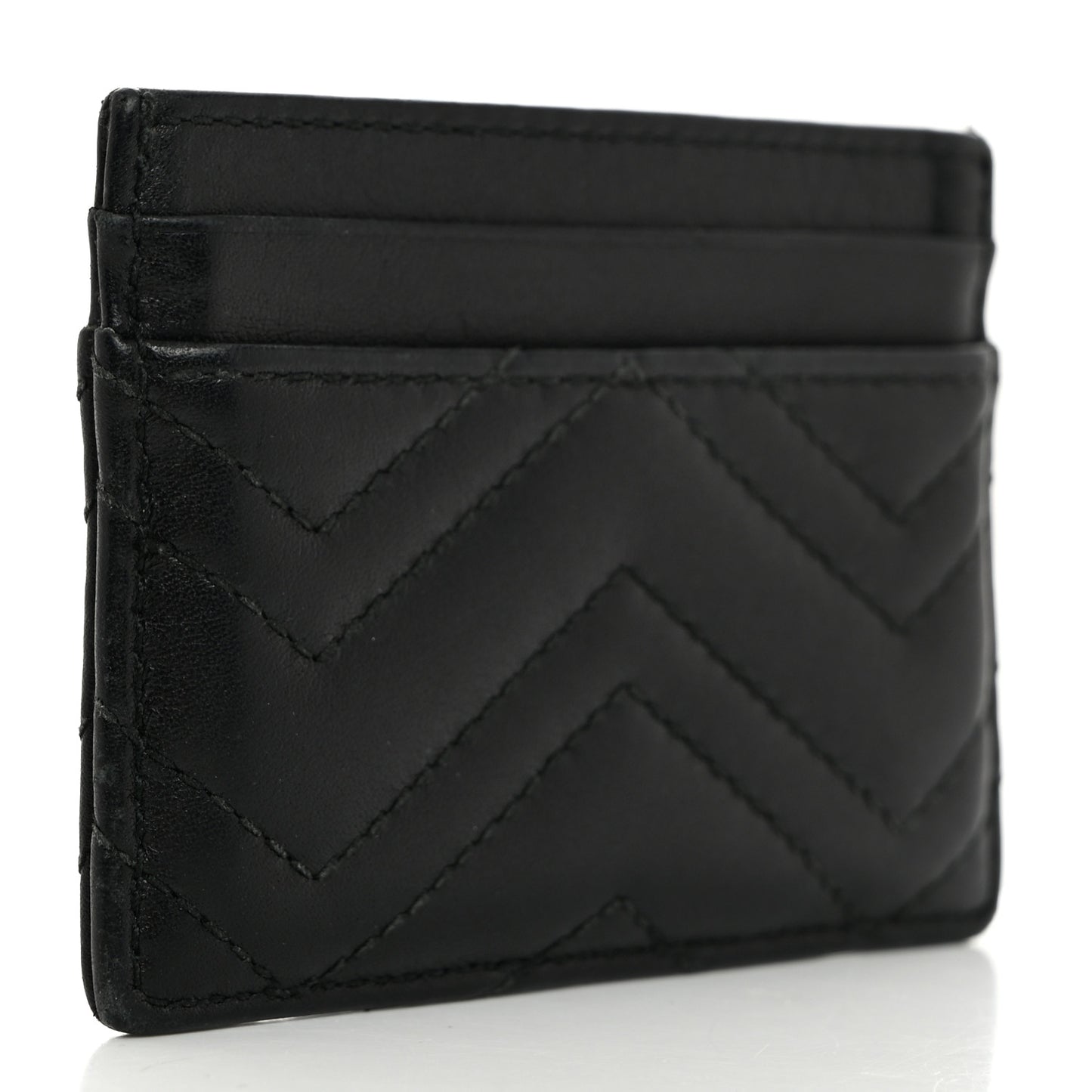 Calfskin Matelasse GG Marmont Card Holder Black
