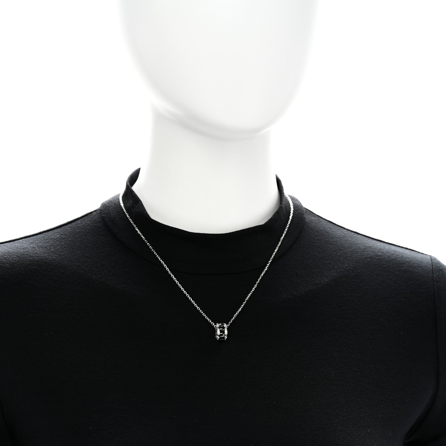 Chanel 18K White Gold Diamond Ceramic Ultra Necklace Black 2 of 5