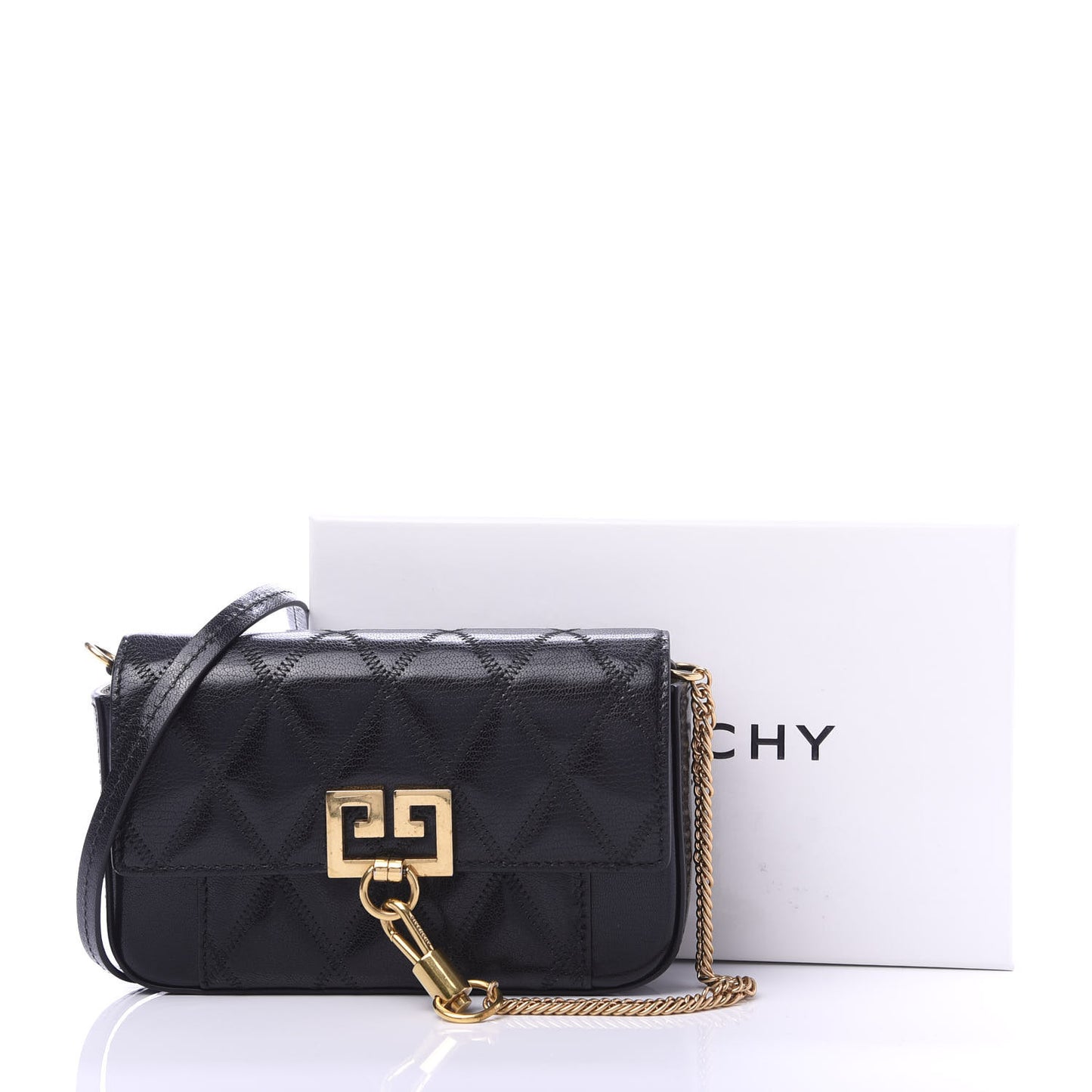 Goatskin Quilted GV3 Mini Pocket Convertible Bag Black