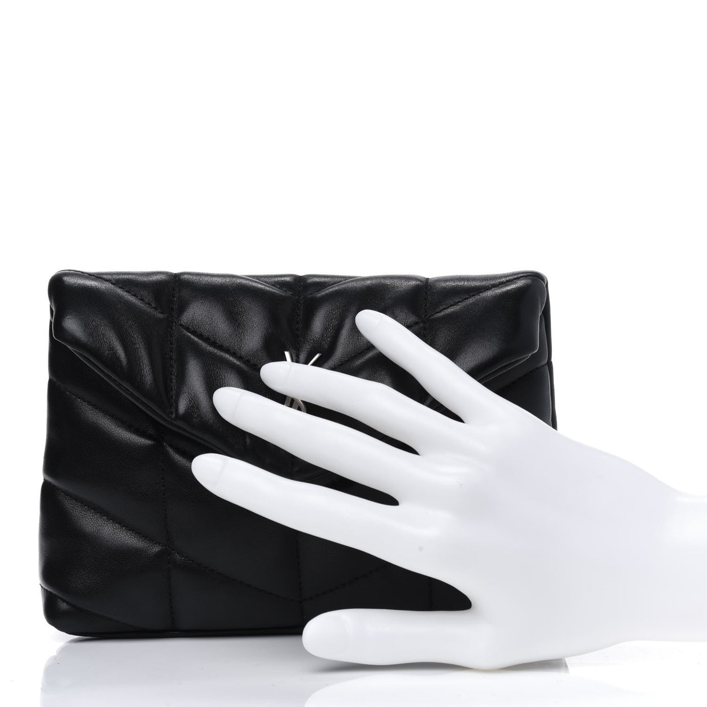 Lambskin Monogram Loulou Puffer Pouch Clutch Black