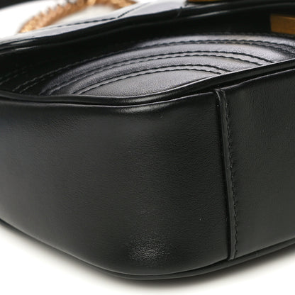 Gucci Calfskin Matelasse Mini GG Marmont Shoulder Bag Black 9 of 13