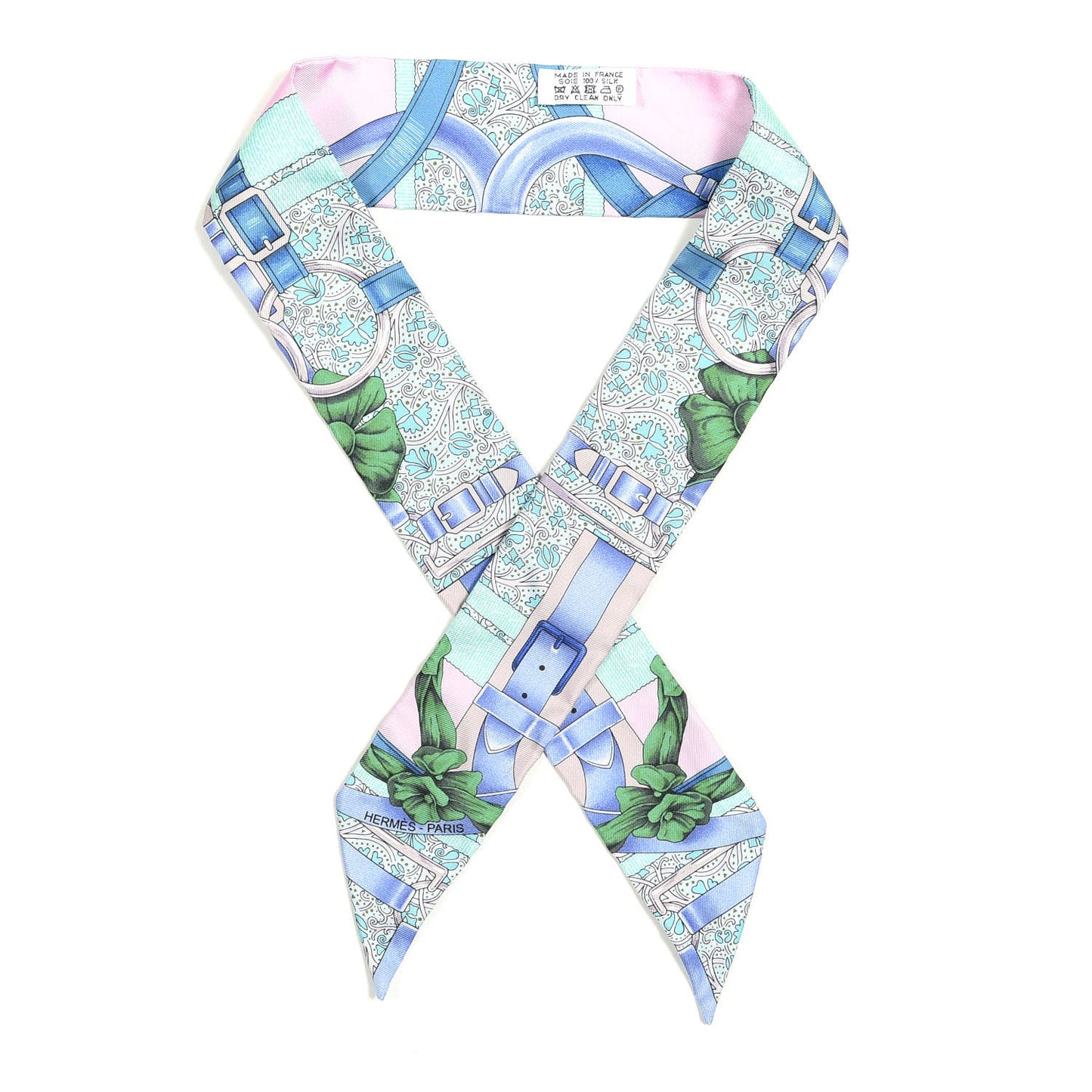Silk Grand Manege Fleuri Twilly Rose Pale Turquoise Parme