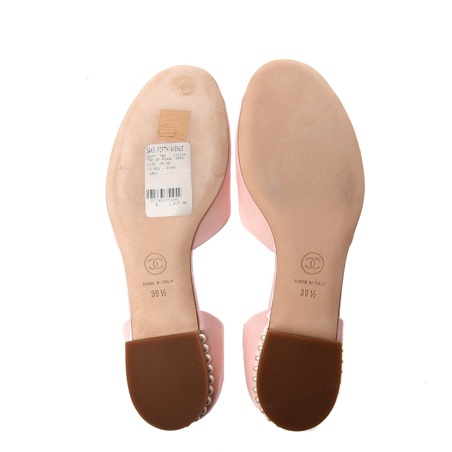 Chanel Patent Pearl CC Open Sandals 39.5 Pink 7 of 10