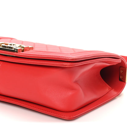 Chanel Lambskin Quilted Medium Boy Flap Red 10 of 10