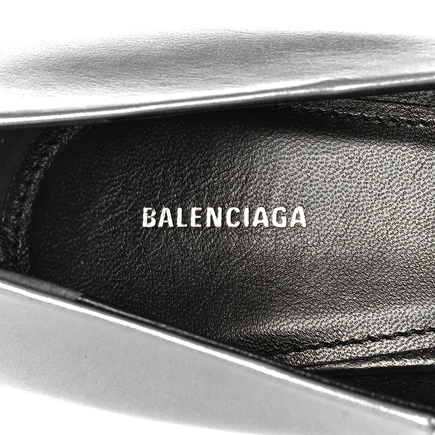 Metallic Nappa Square Knife 80mm Pumps 38.5 Silver
