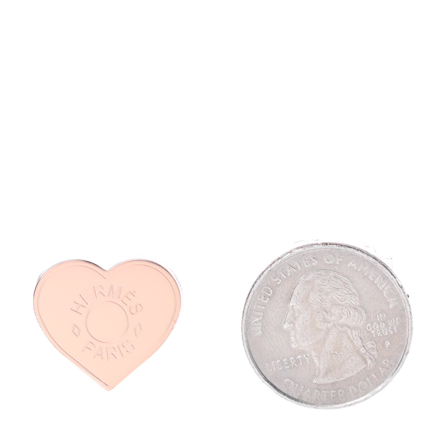 Hermes Rose Gold Plated Brass Mini Coeur Twilly Scarf Ring 2 of 4