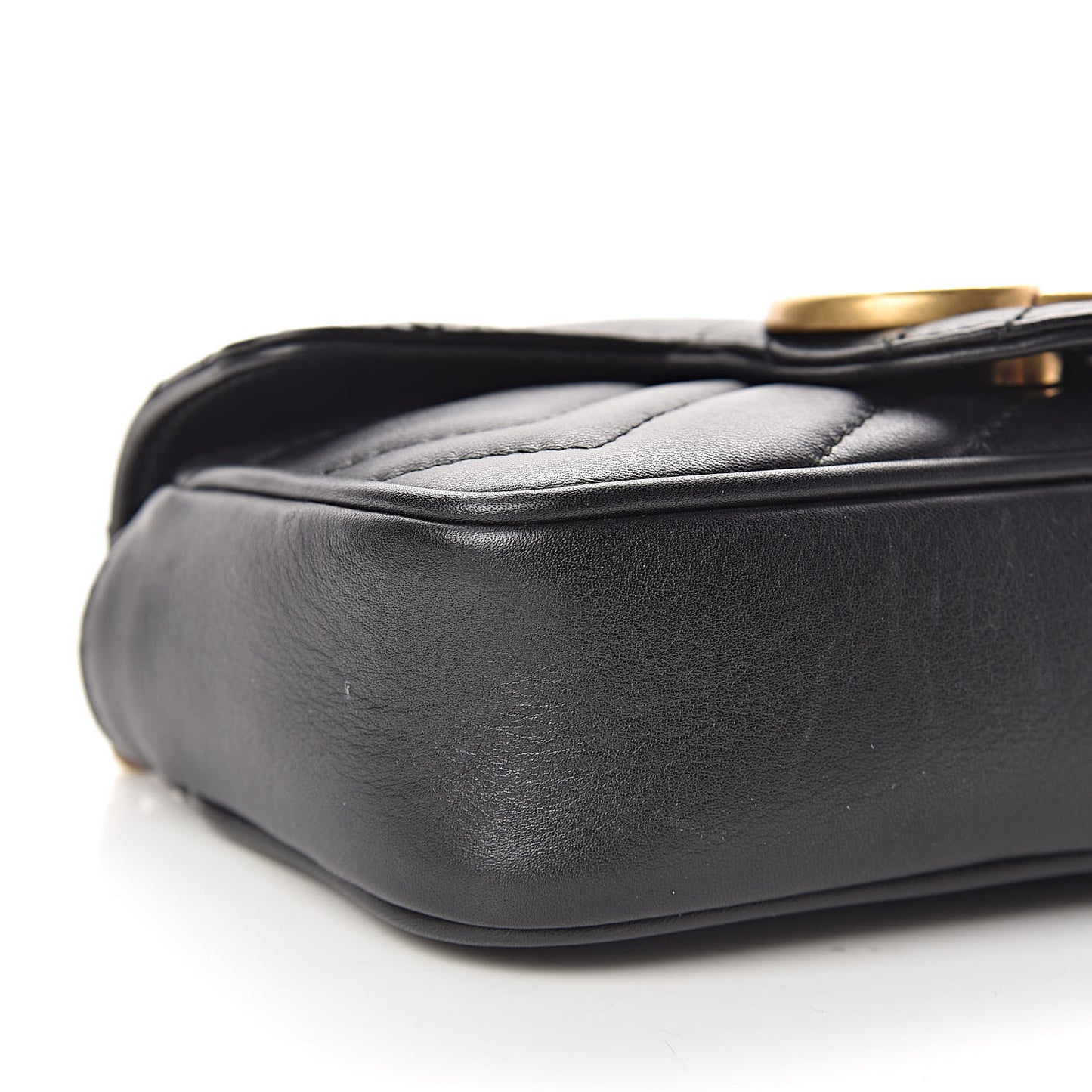 Calfskin Matelasse Super Mini GG Marmont Shoulder Bag Black