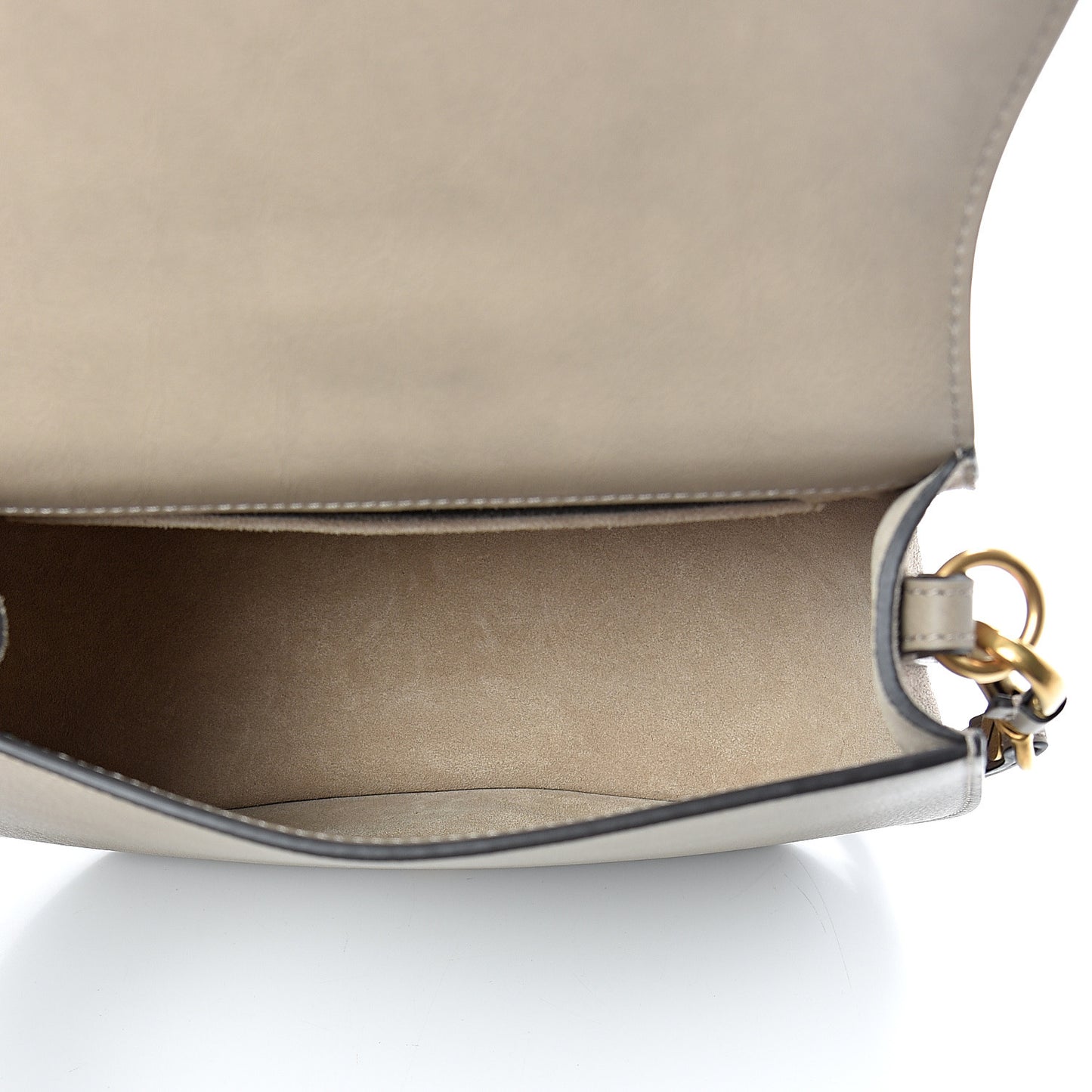 Calfskin Suede Medium Nile Bracelet Bag Motty Grey