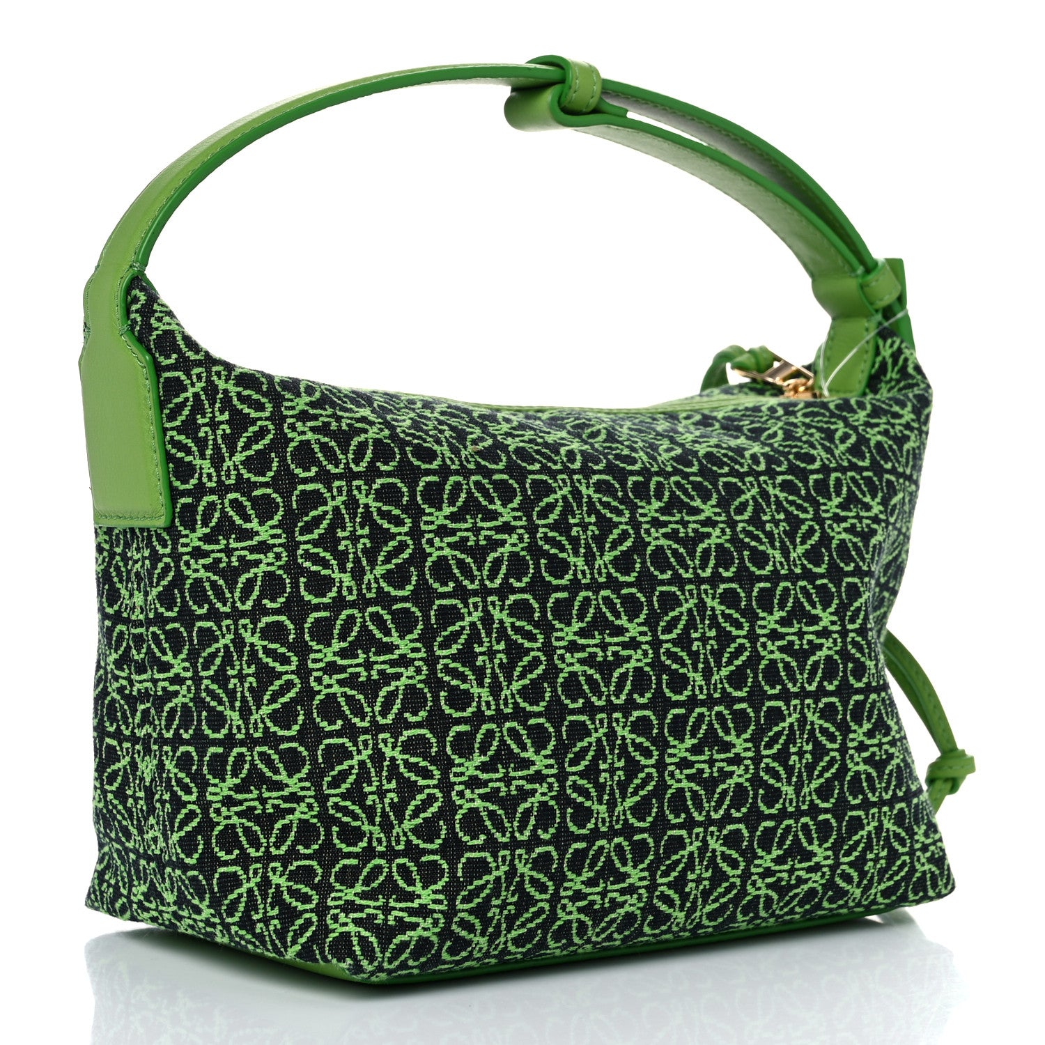 Loewe Jacquard Anagram Calfskin Small Cubi Bag Apple Green 3 of 11