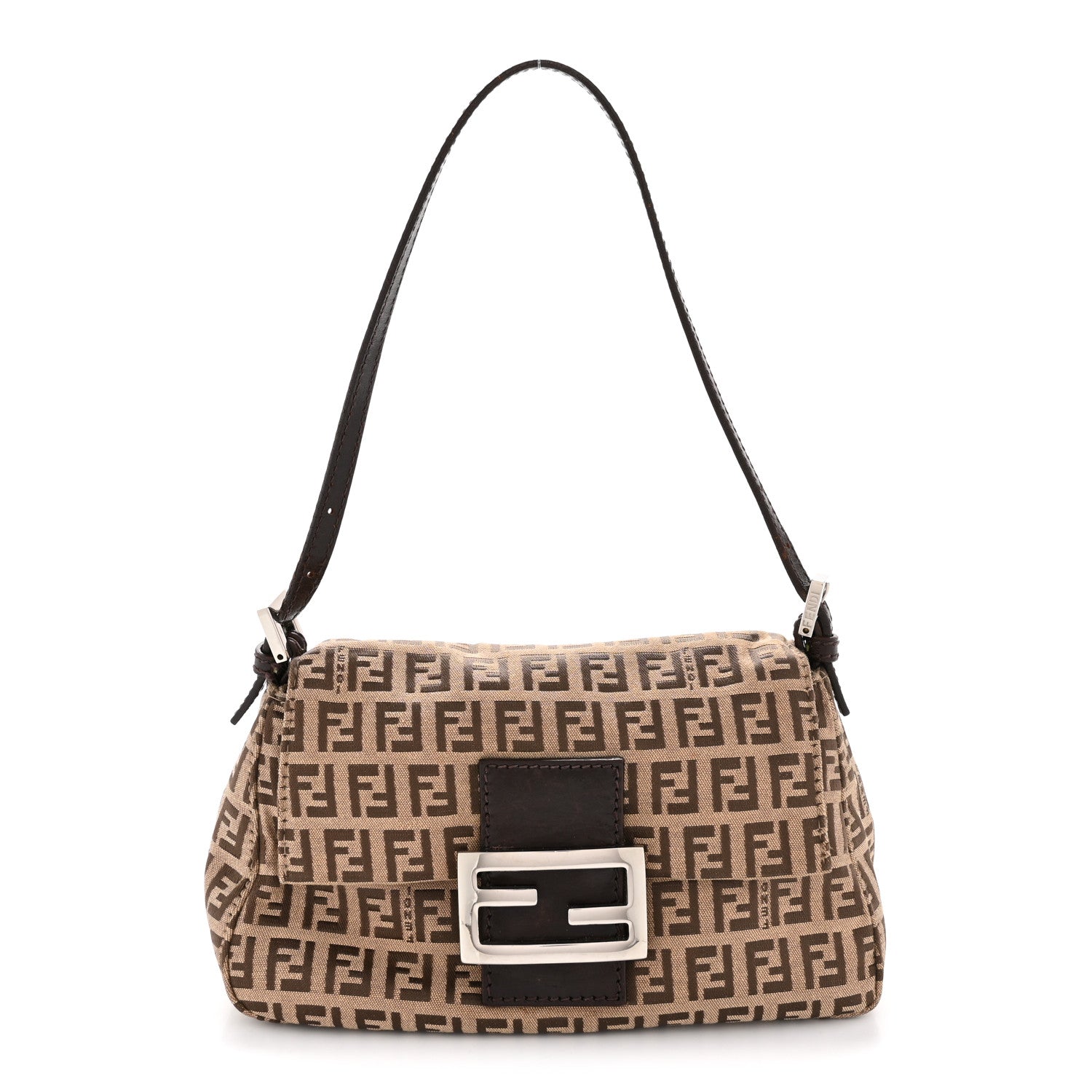 Fendi Zucchino Vitello Mini Mama Baguette Mogano Panna Bruciato 1 of 12