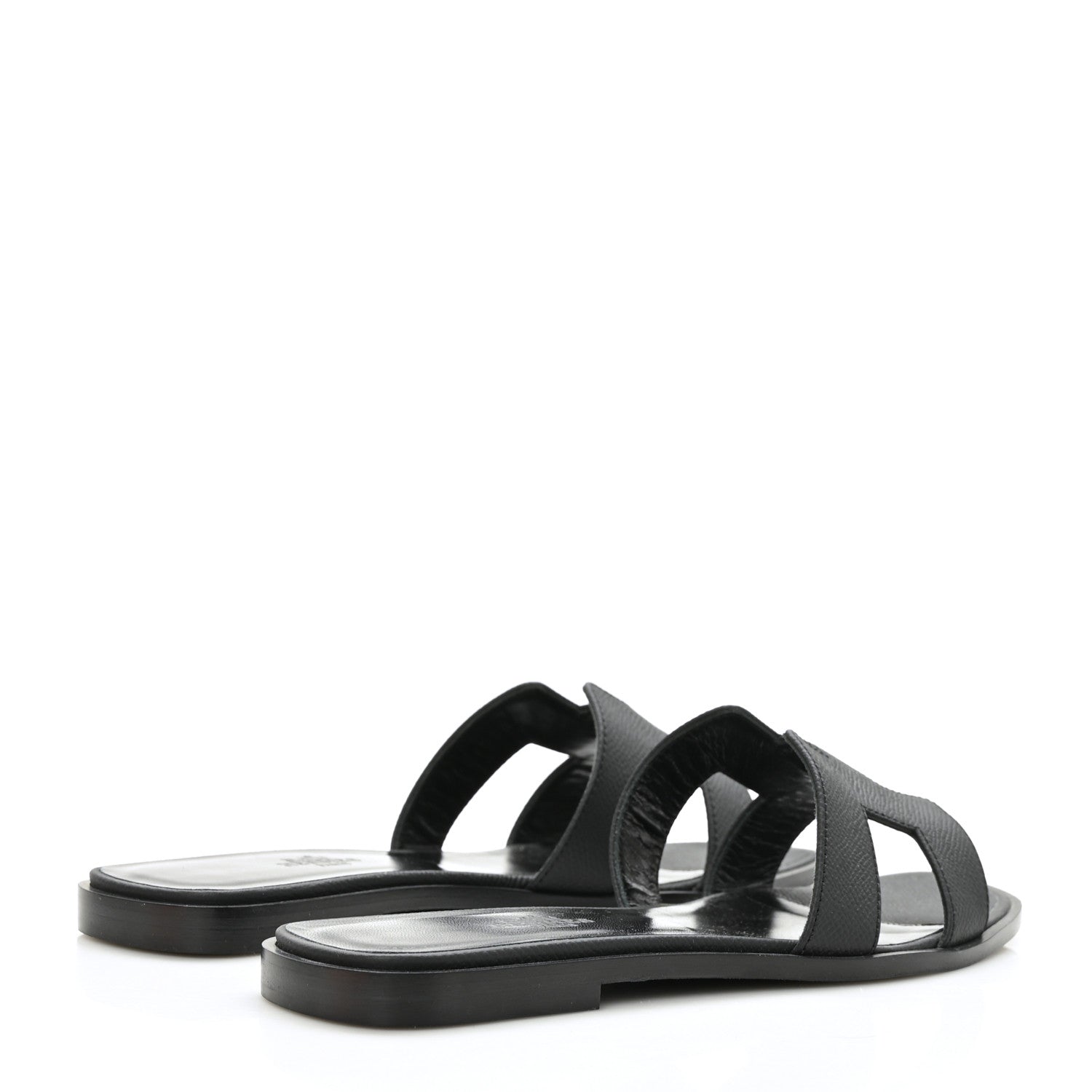 Hermes Epsom Oran Sandals 37.5 Black 4 of 11