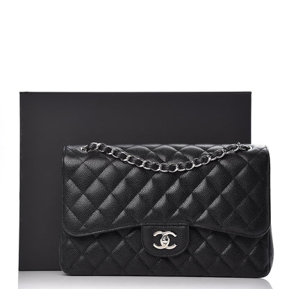 Chanel Caviar Quilted Jumbo Double Flap Black 7 of 9