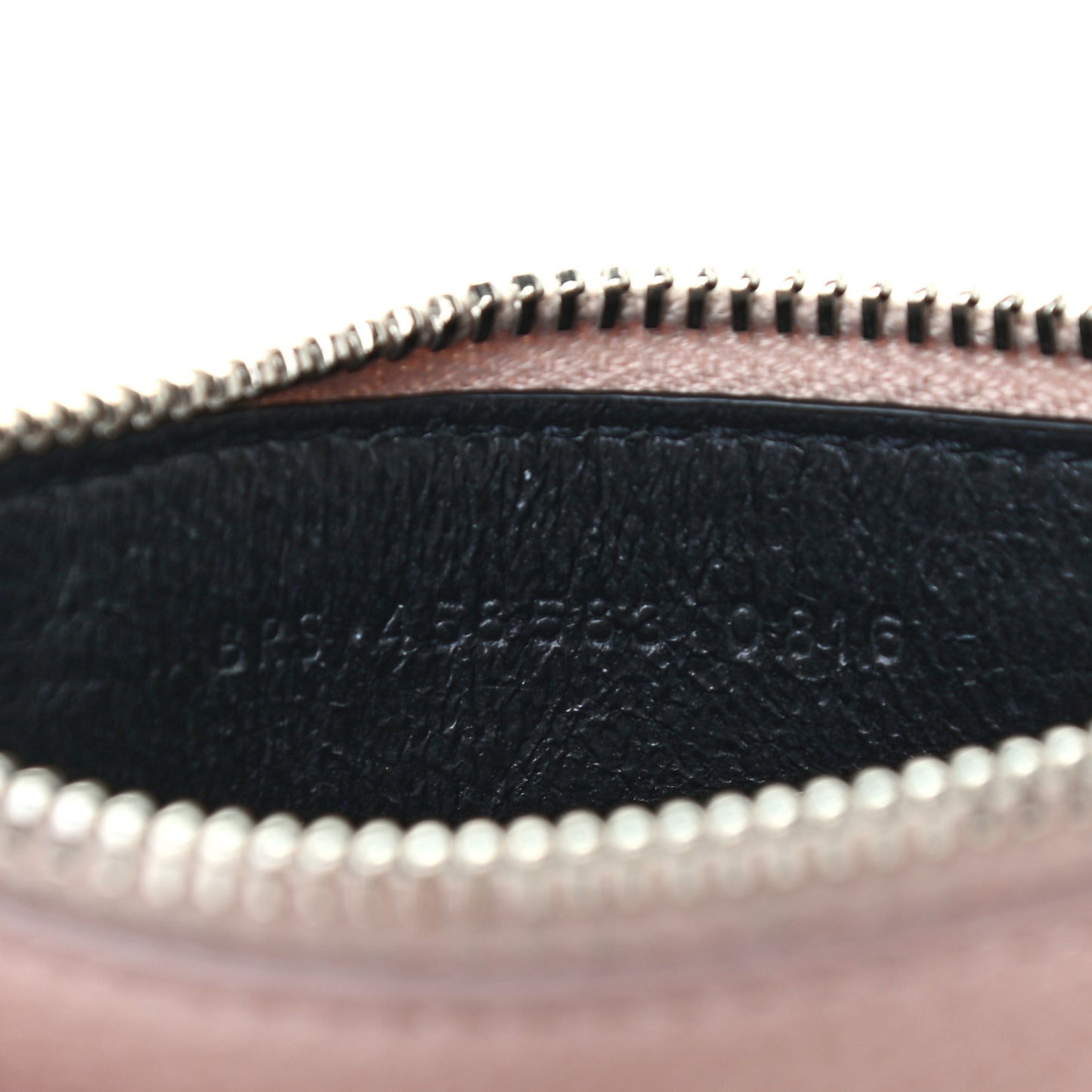 Grained Calfskin 5 Fragments Zip Pouch Card Holder Nude
