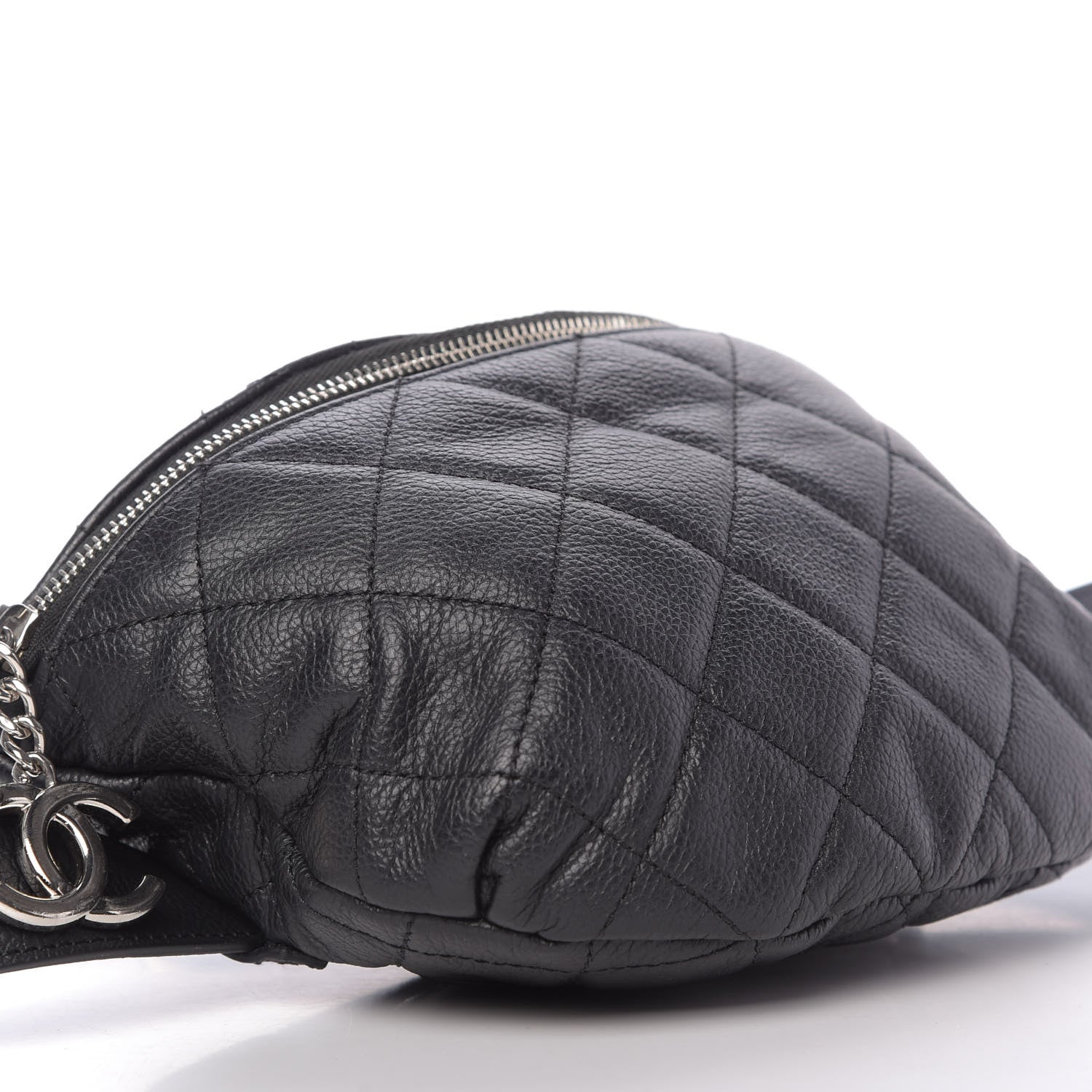 Chanel Grained Calfskin Quilted Waist Belt Bag Black 6 of 9
