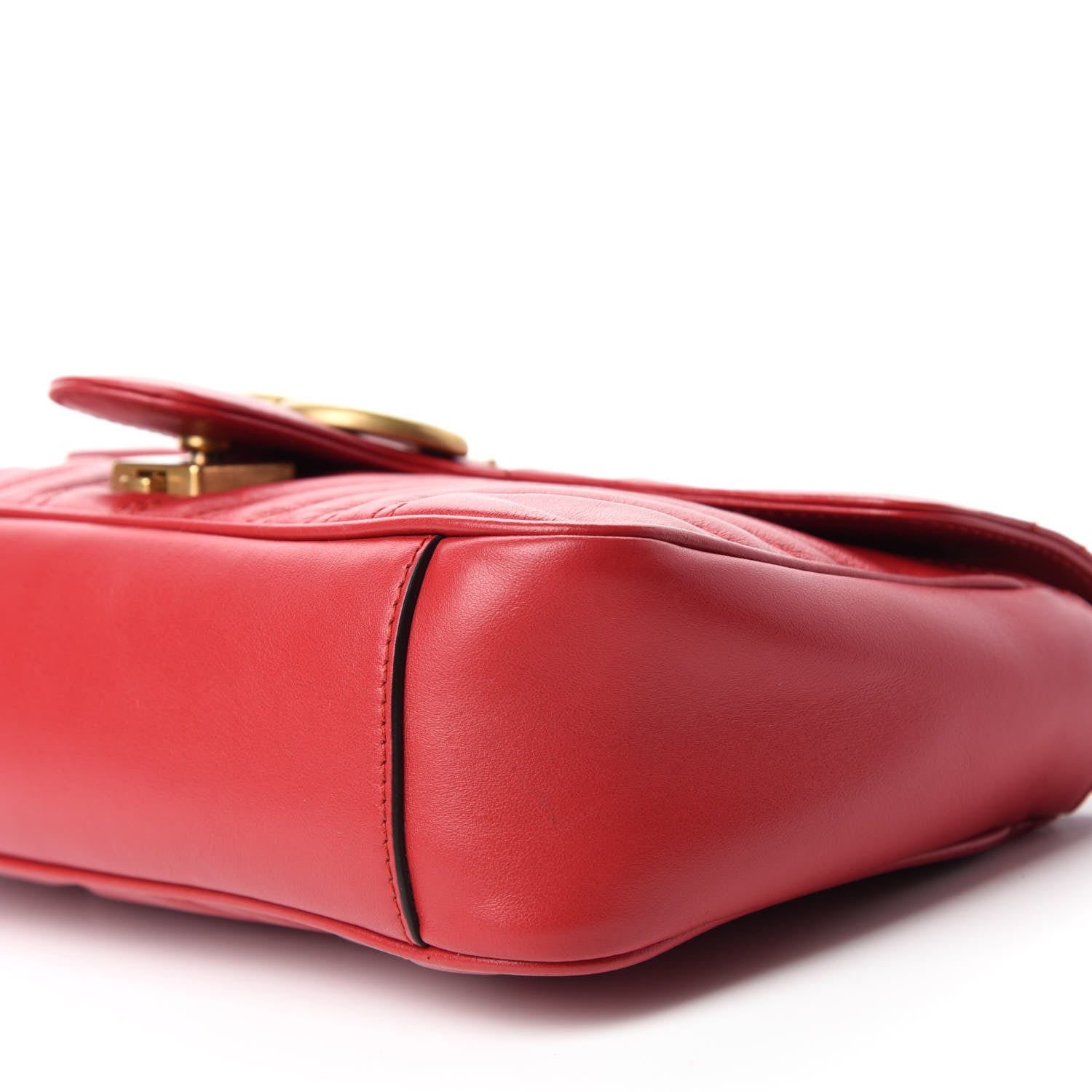 Gucci Calfskin Matelasse Small GG Marmont Shoulder Bag Hibiscus Red 7 of 10