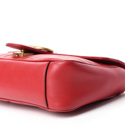 Gucci Calfskin Matelasse Small GG Marmont Shoulder Bag Hibiscus Red 7 of 10