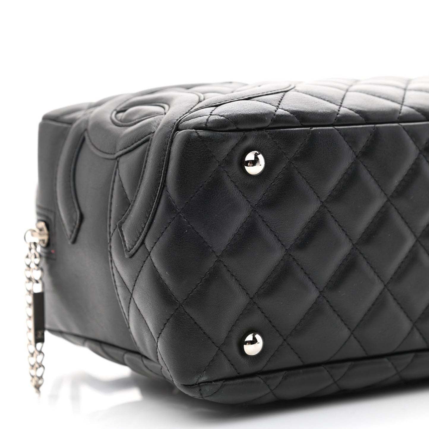 Calfskin Quilted Large Cambon Bowler Black