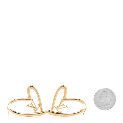 Louis Vuitton Metal Fall In Love Hoop Earrings GM Gold 2 of 5