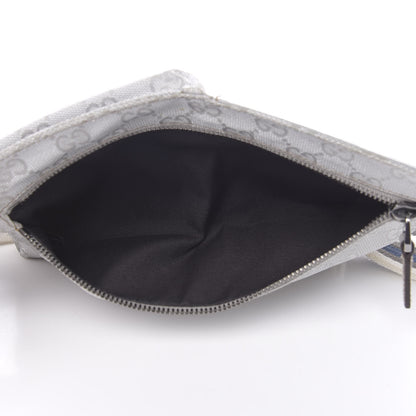 Gucci GG Monogram Web Double Pocket Belt Bag Silver 5 of 8
