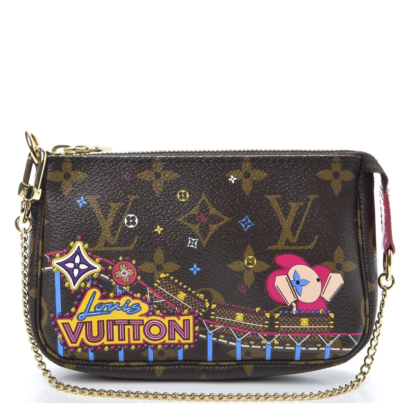 Monogram 2020 Christmas Animation Roller Coaster Mini Pochette Accessories Pivoine