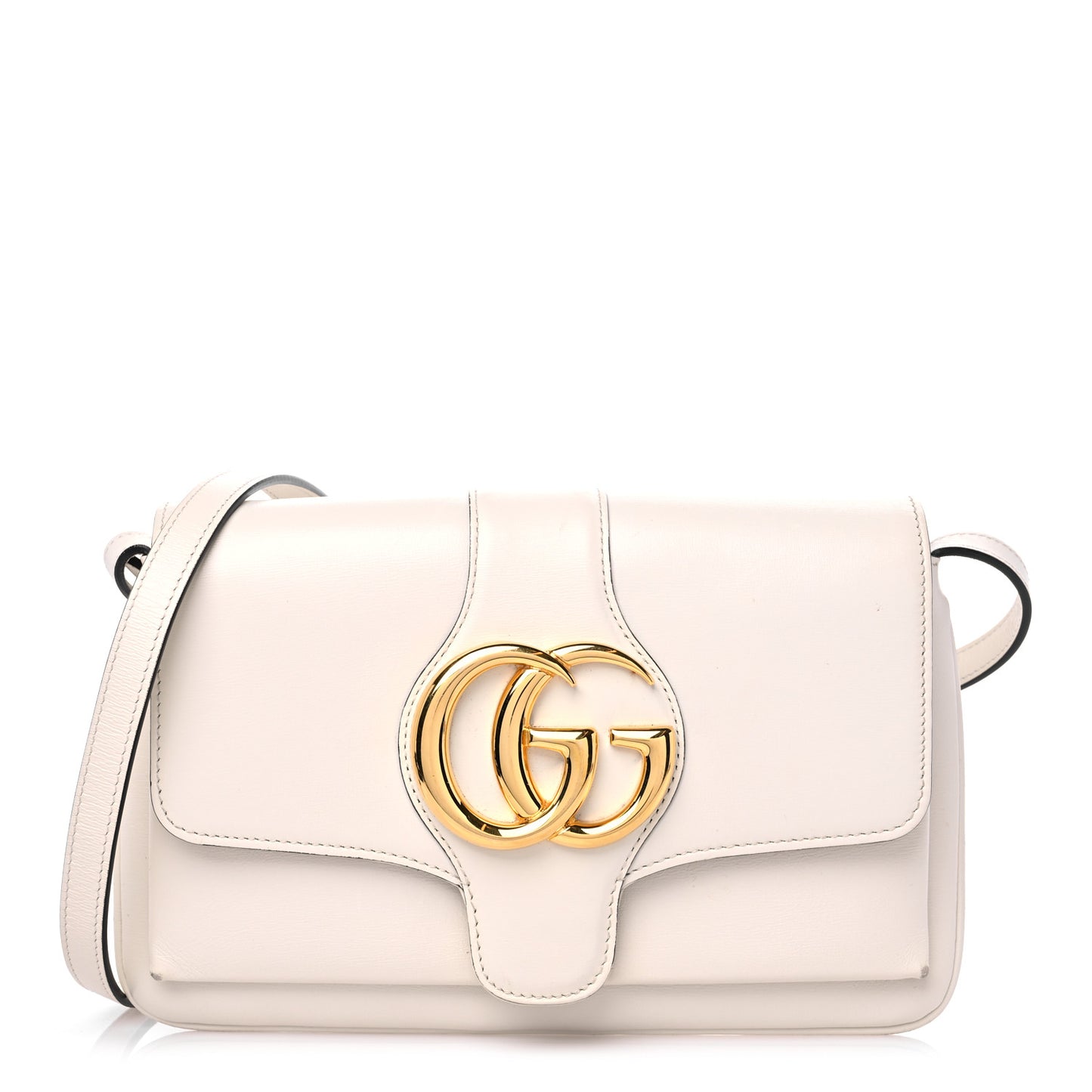 Calfskin Small Arli Flap Shoulder Bag Mystic White