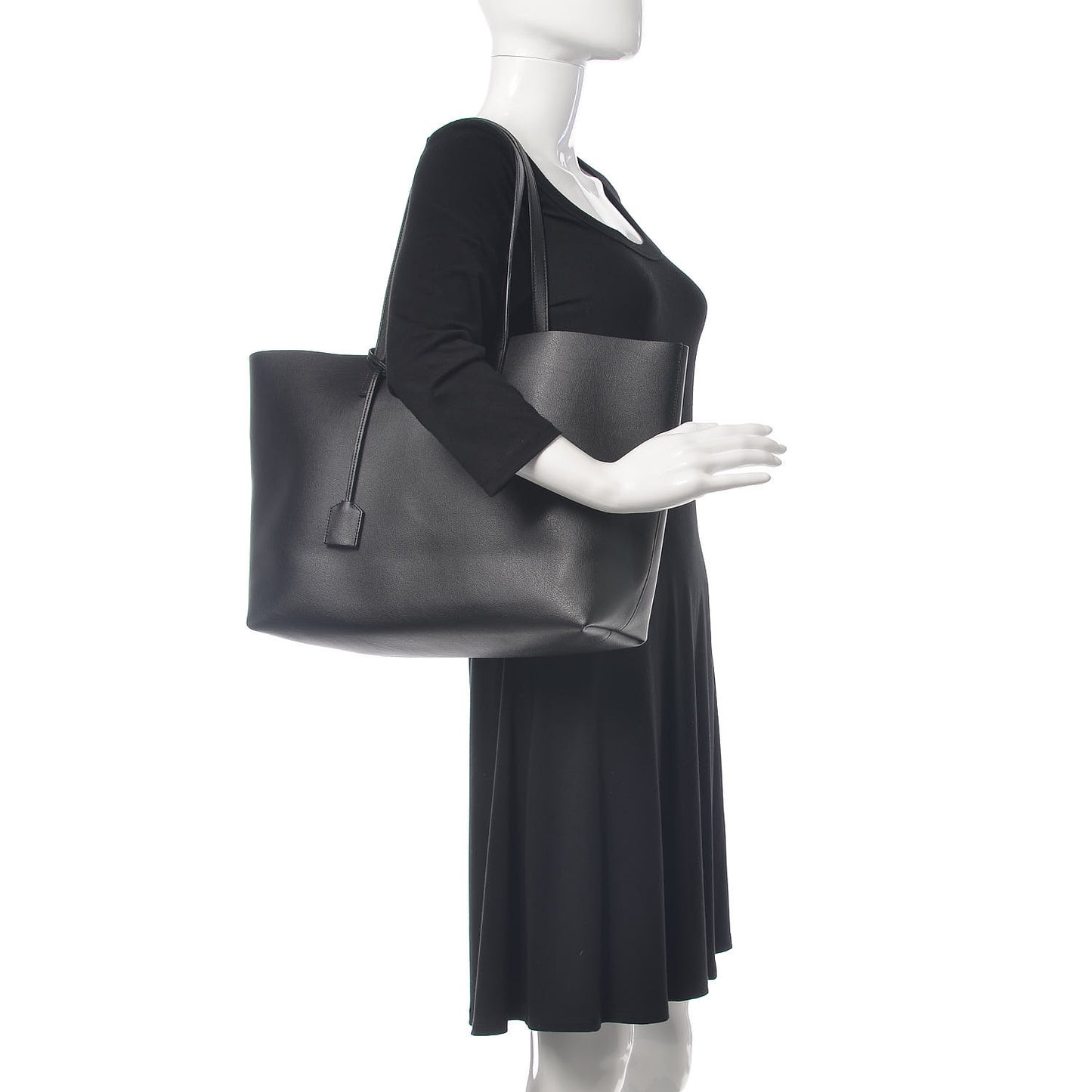 Calfskin Large Shopping Tote Black
