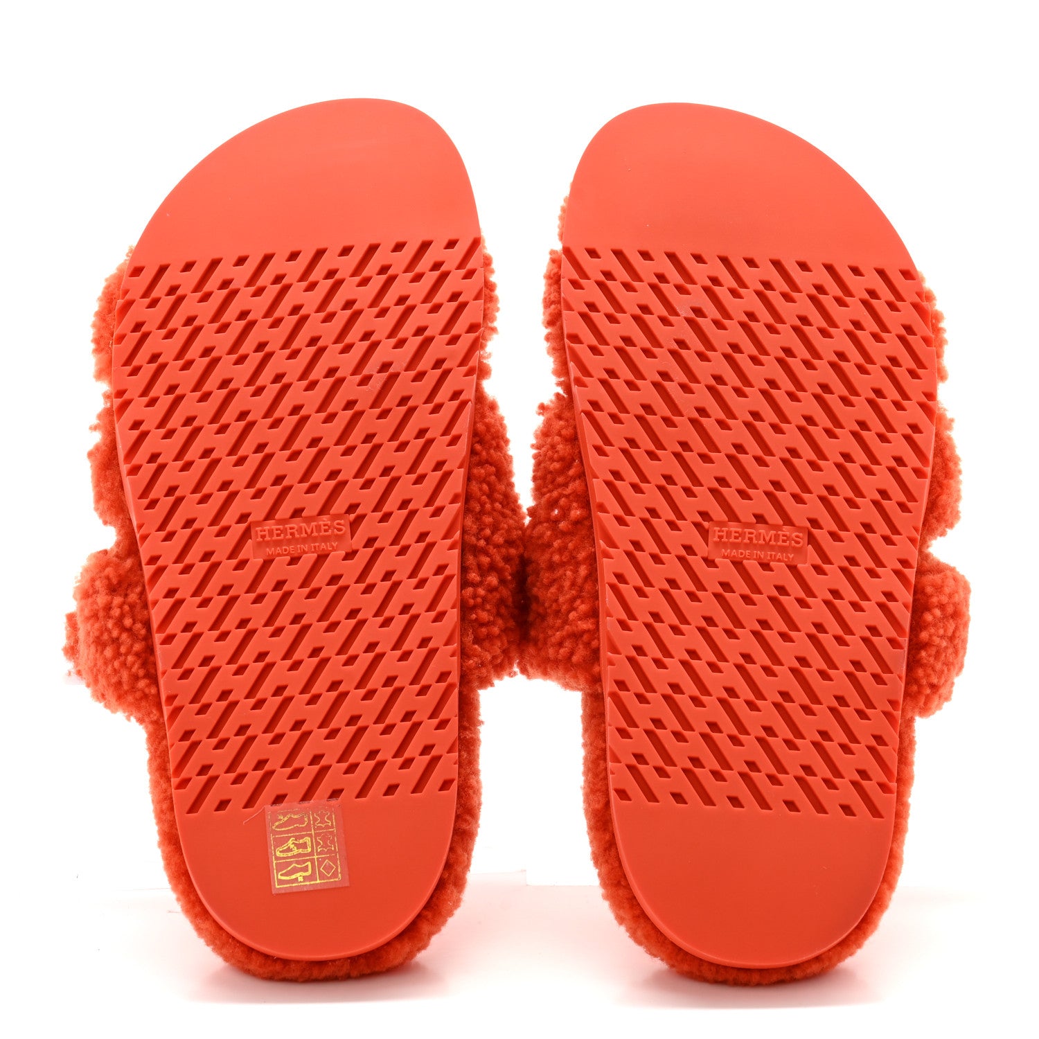 Hermes Woolskin Womens Chypre Sandals 37 Orange 5 of 8