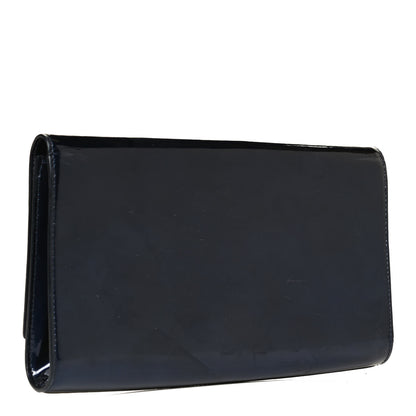 Saint Laurent Patent Monogram Large Belle De Jour Clutch Navy Blue 3 of 9
