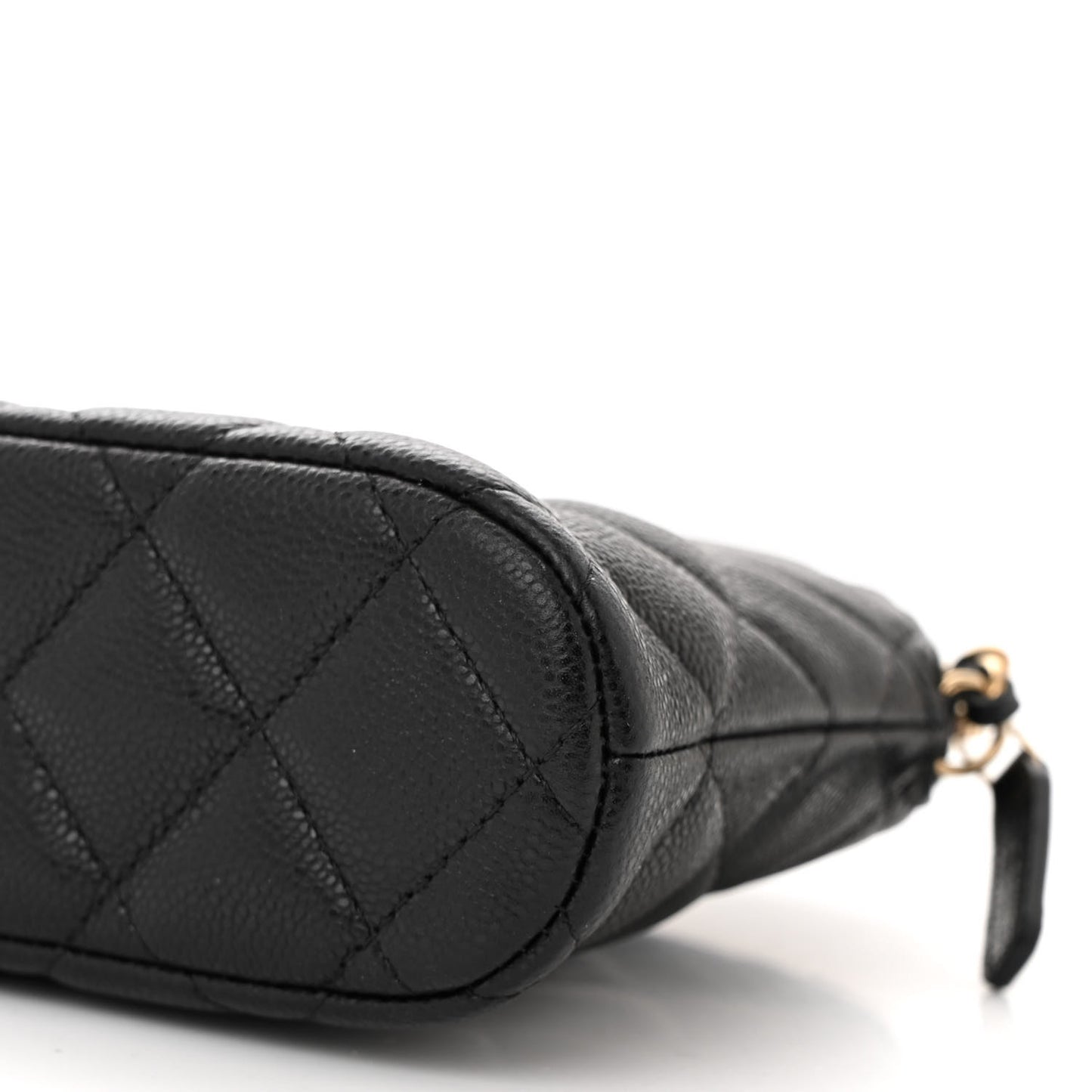 Caviar Quilted Classic Clutch with Chain Black