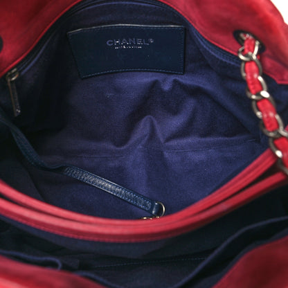 Chanel Iridescent Calfskin Quilted Large Just Mademoiselle Bowling Bag Red 6 of 17
