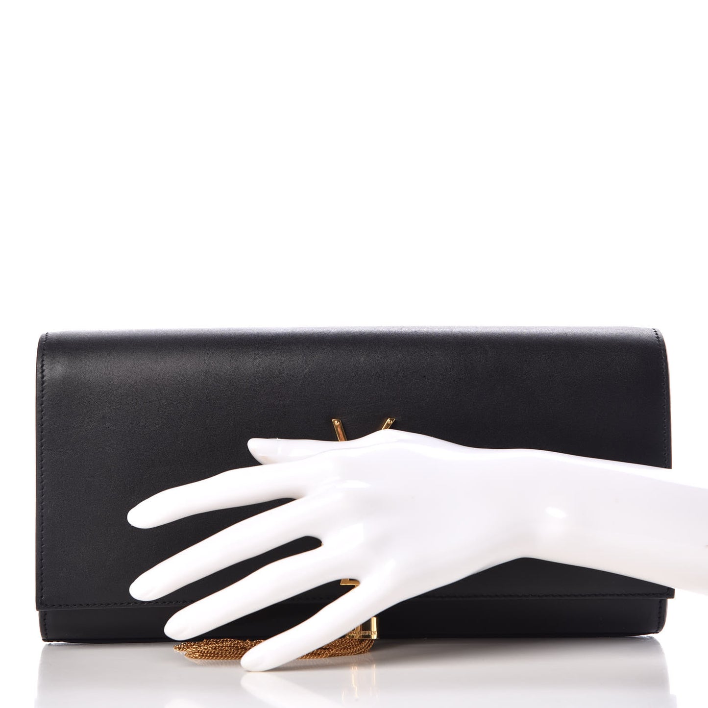 Calfskin Classic Monogram Tassel Clutch Black