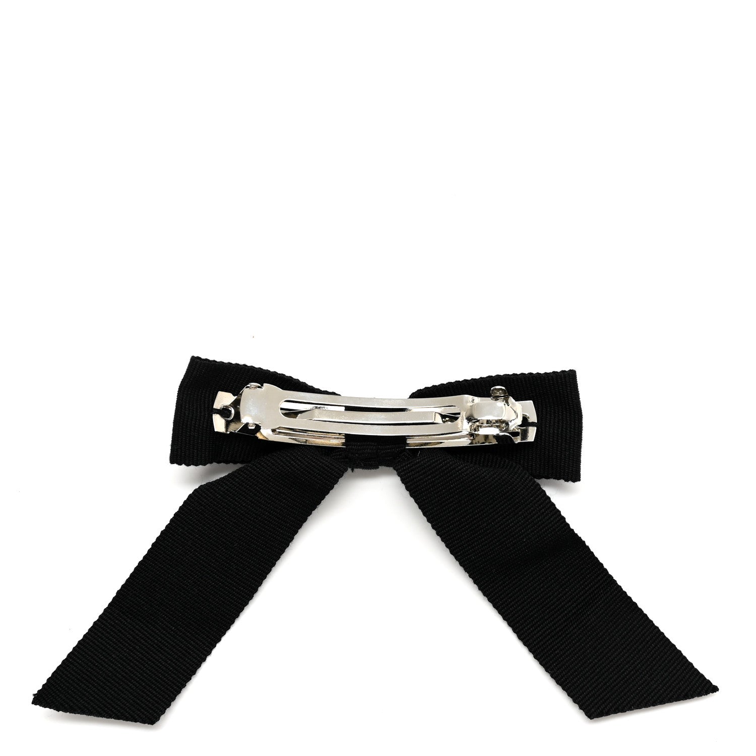 Chanel Grosgrain Bow CC Hair Clip Black 2 of 3