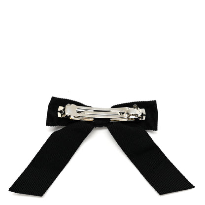 Chanel Grosgrain Bow CC Hair Clip Black 2 of 3