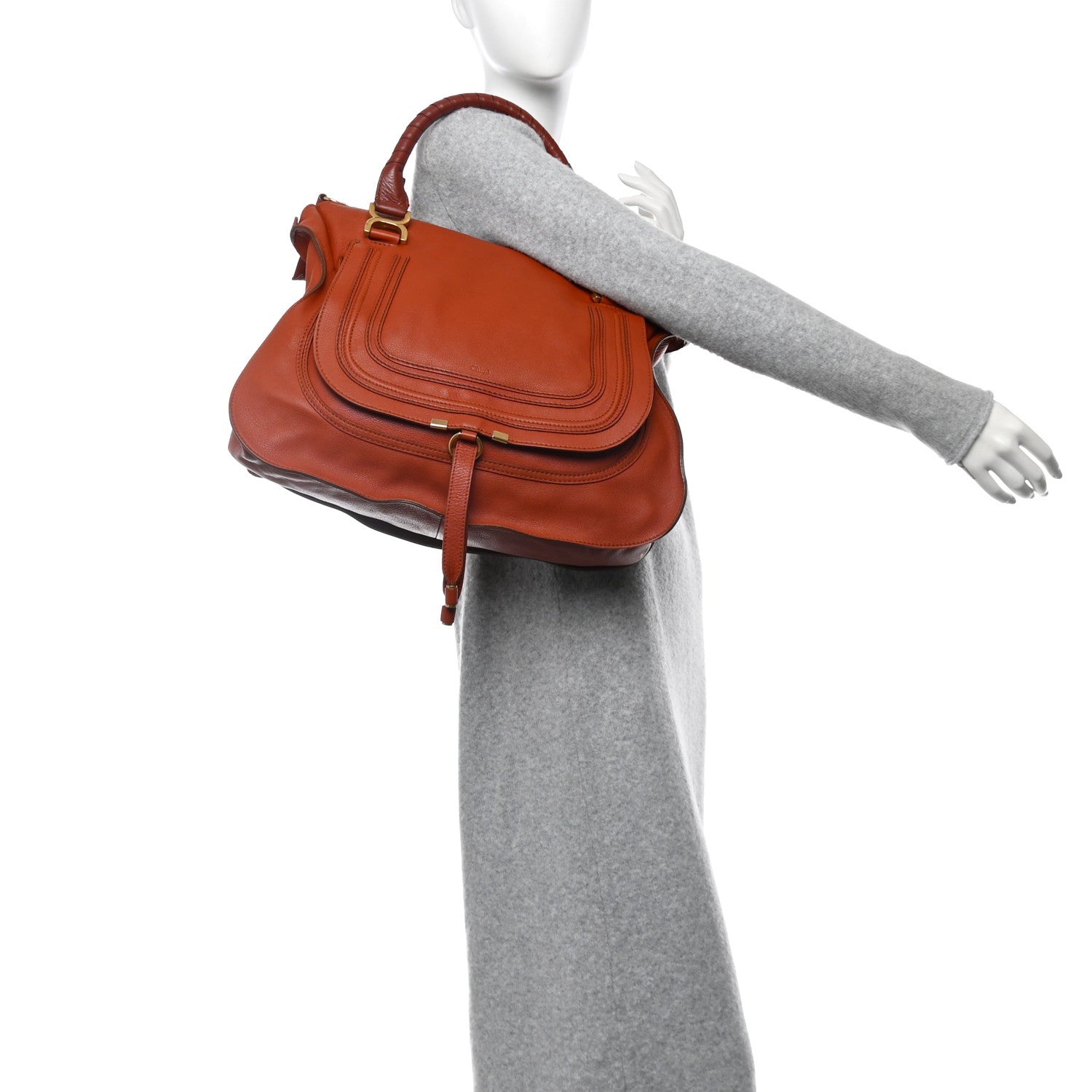 Chloe Calfskin Large Marcie Satchel Maple Leaf 2 of 11
