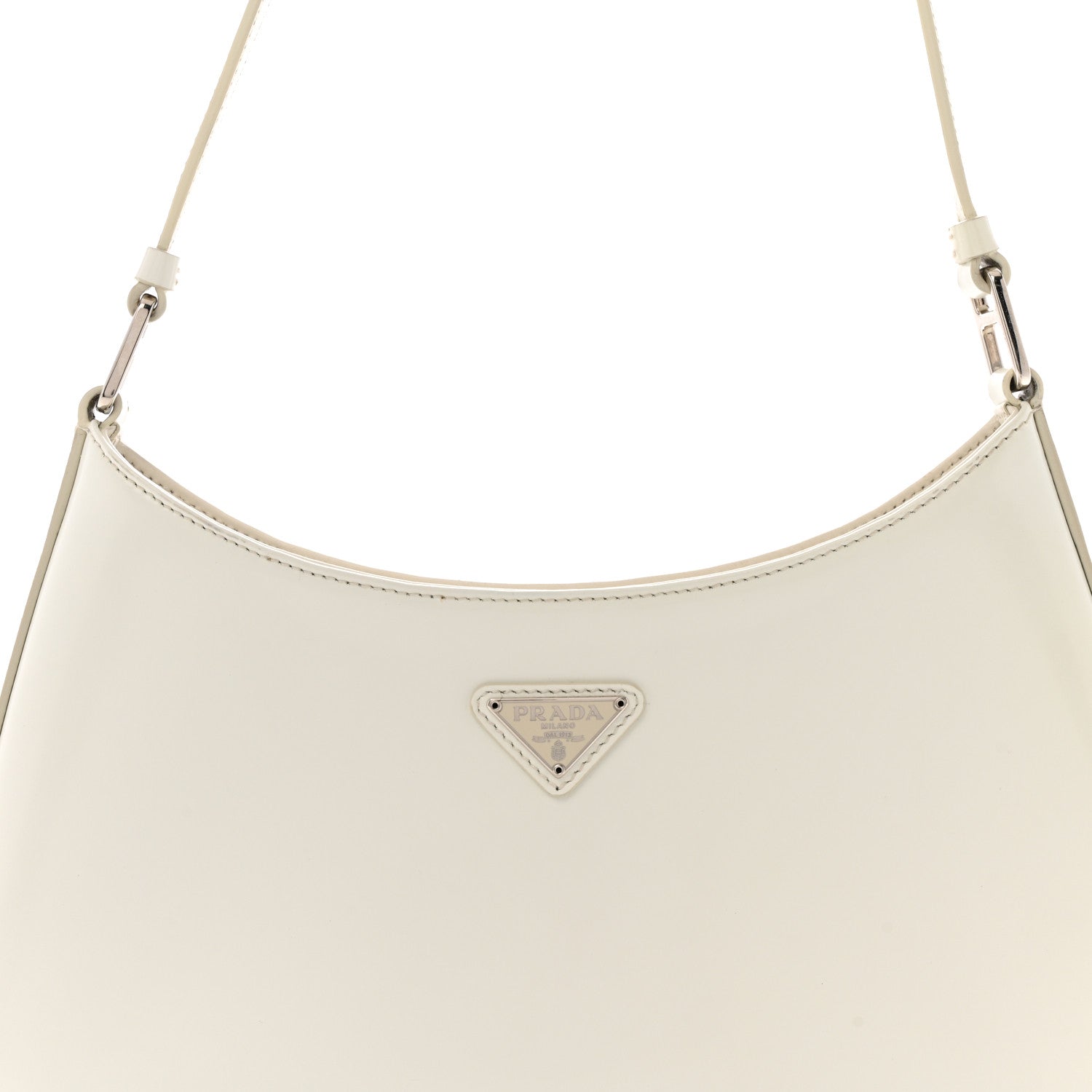 Prada Spazzolato Cleo Shoulder Bag White 5 of 9