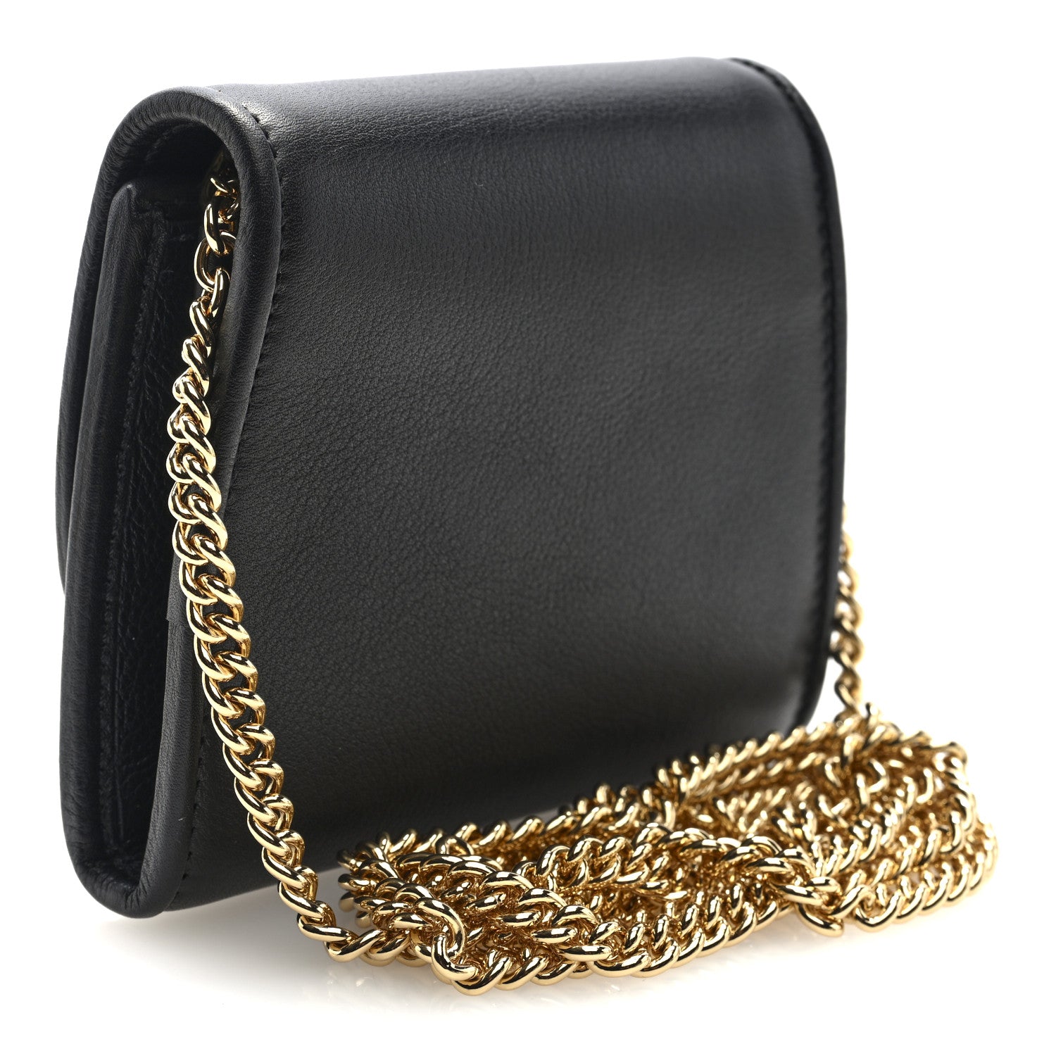 Gucci Roxy Calfskin Medium Blondie Chain Wallet Black 3 of 9