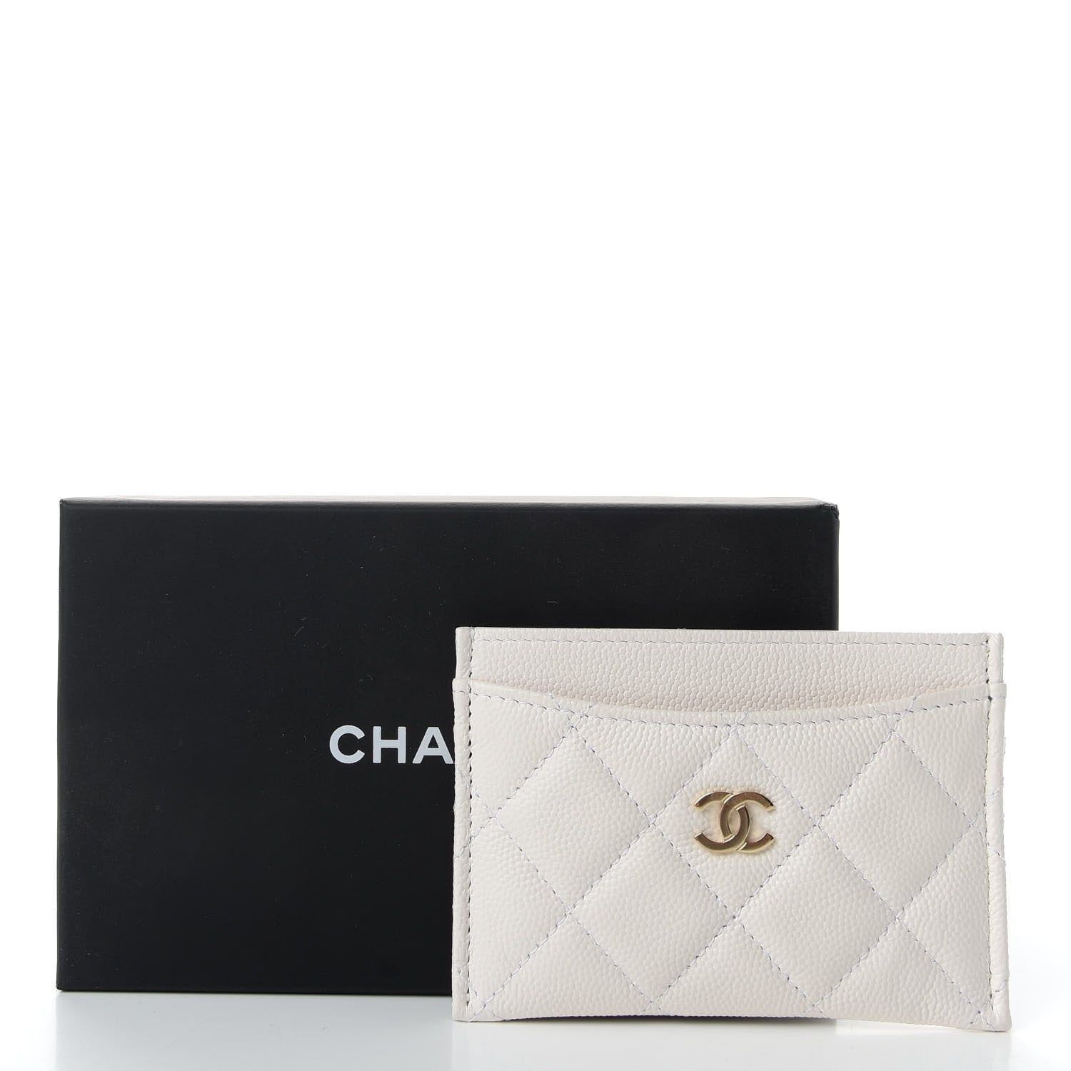 Chanel Caviar Quilted Card Holder White 9 of 9
