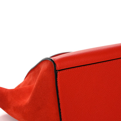 Celine Drummed Calfskin Suede Medium Trapeze Vermillion 11 of 17