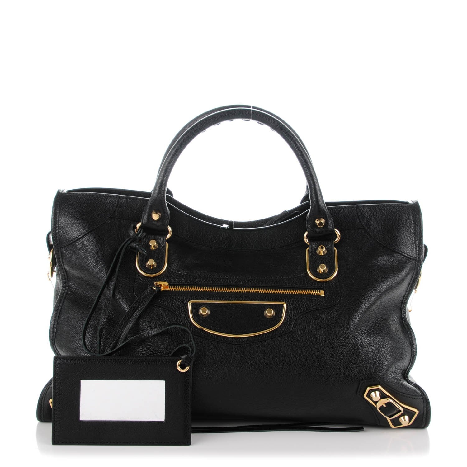 Balenciaga Chevre Gold Metallic Edge Hardware City Black 1 of 7