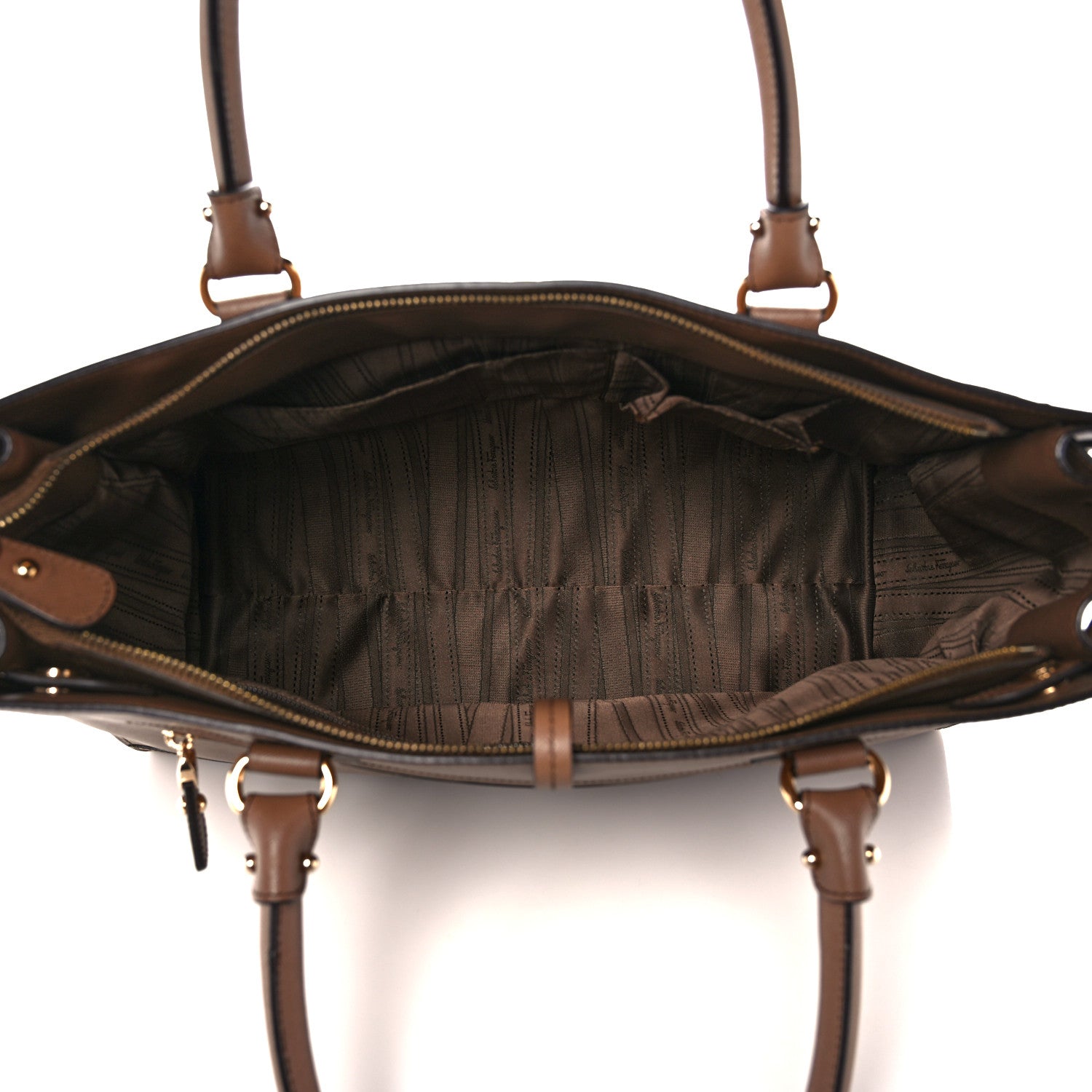 Salvatore Ferragamo Printed Calfskin Briana Tote Tabac 5 of 11