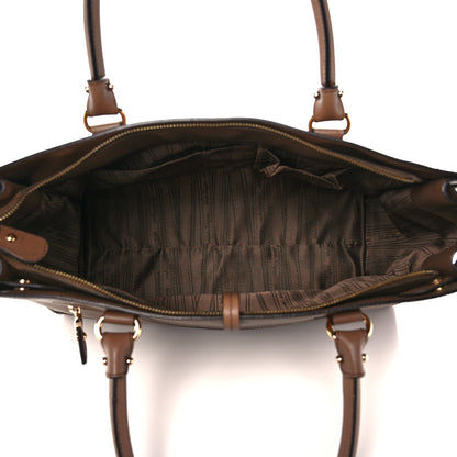 Salvatore Ferragamo Printed Calfskin Briana Tote Tabac 5 of 11