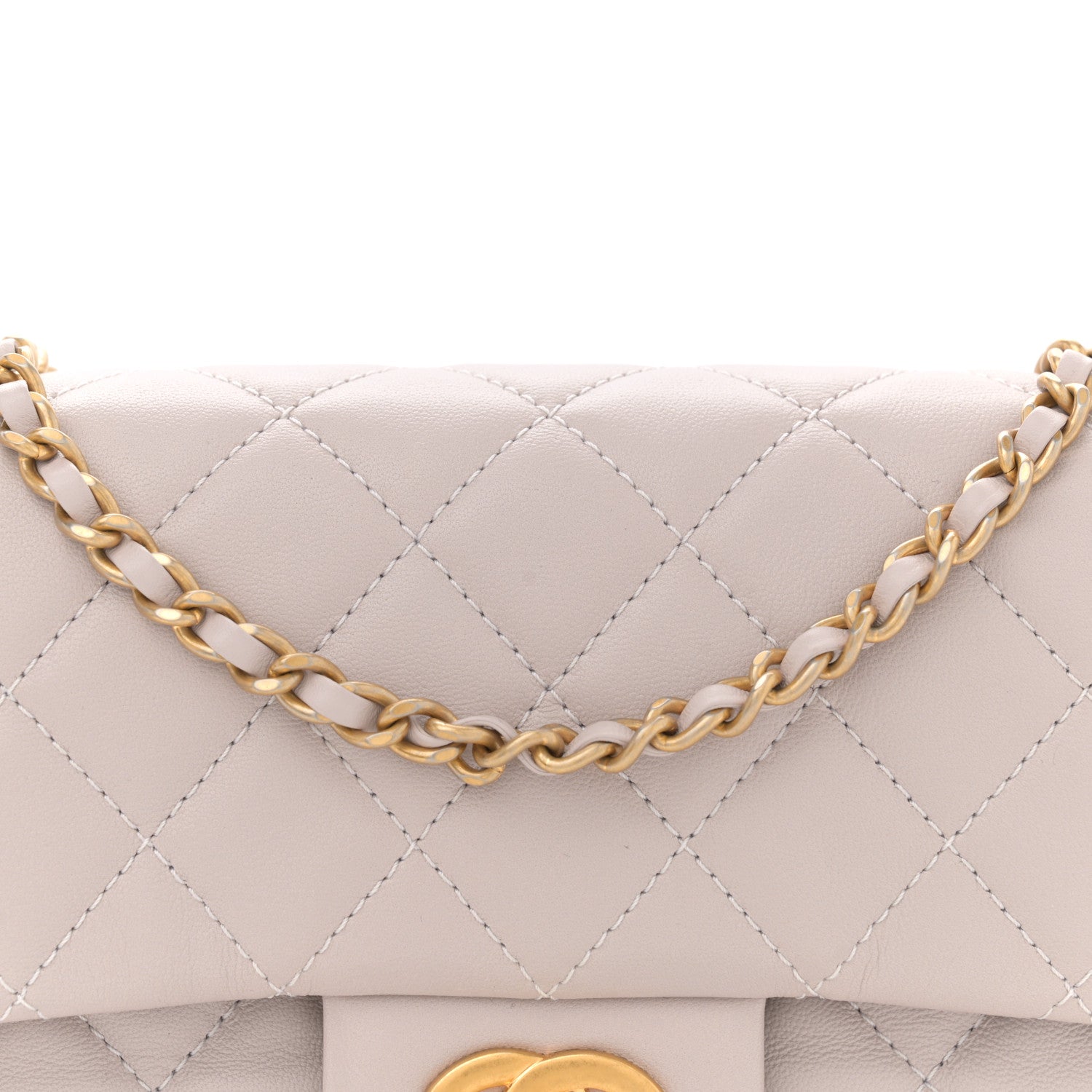 Chanel Lambskin Quilted Mini Rectangular Pearl Crush Flap Grey 8 of 11