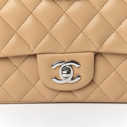 Chanel Lambskin Quilted Mini Rectangular Flap Beige 10 of 11