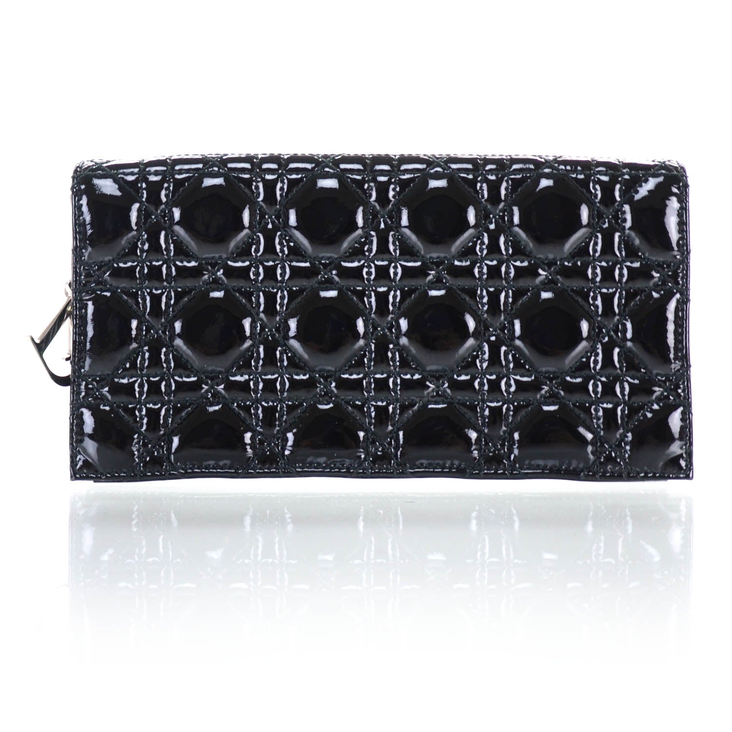 Christian Dior Patent Cannage Evening Clutch Bag Black 3 of 11