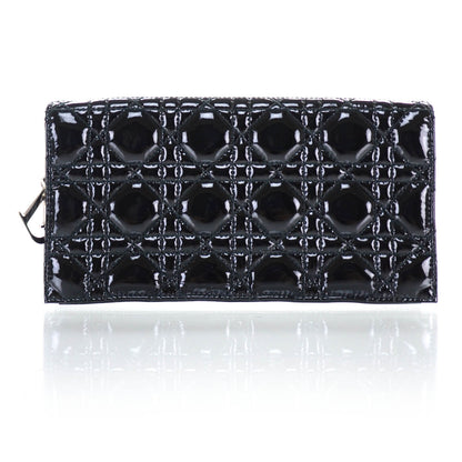 Christian Dior Patent Cannage Evening Clutch Bag Black 3 of 11