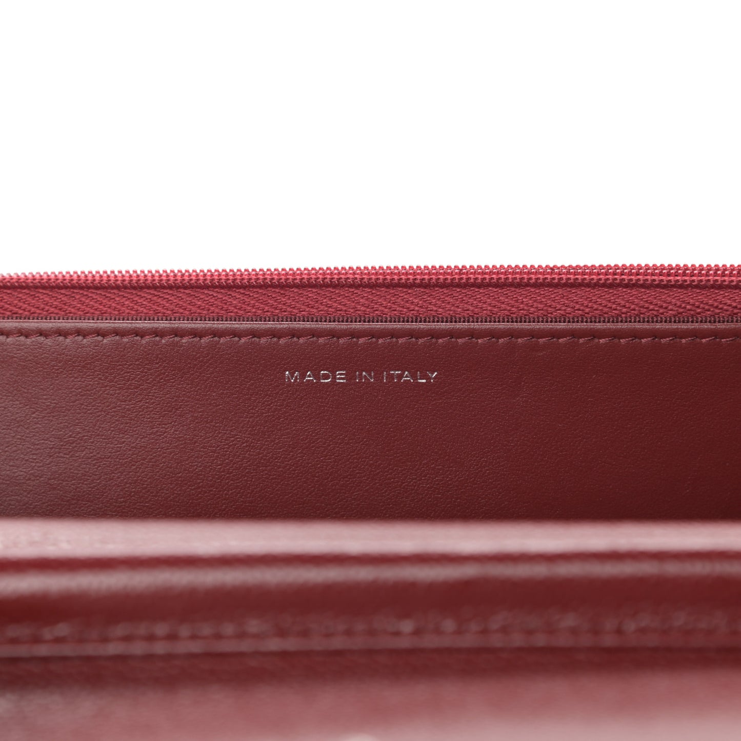 Caviar Quilted Wallet on Chain WOC Burgundy
