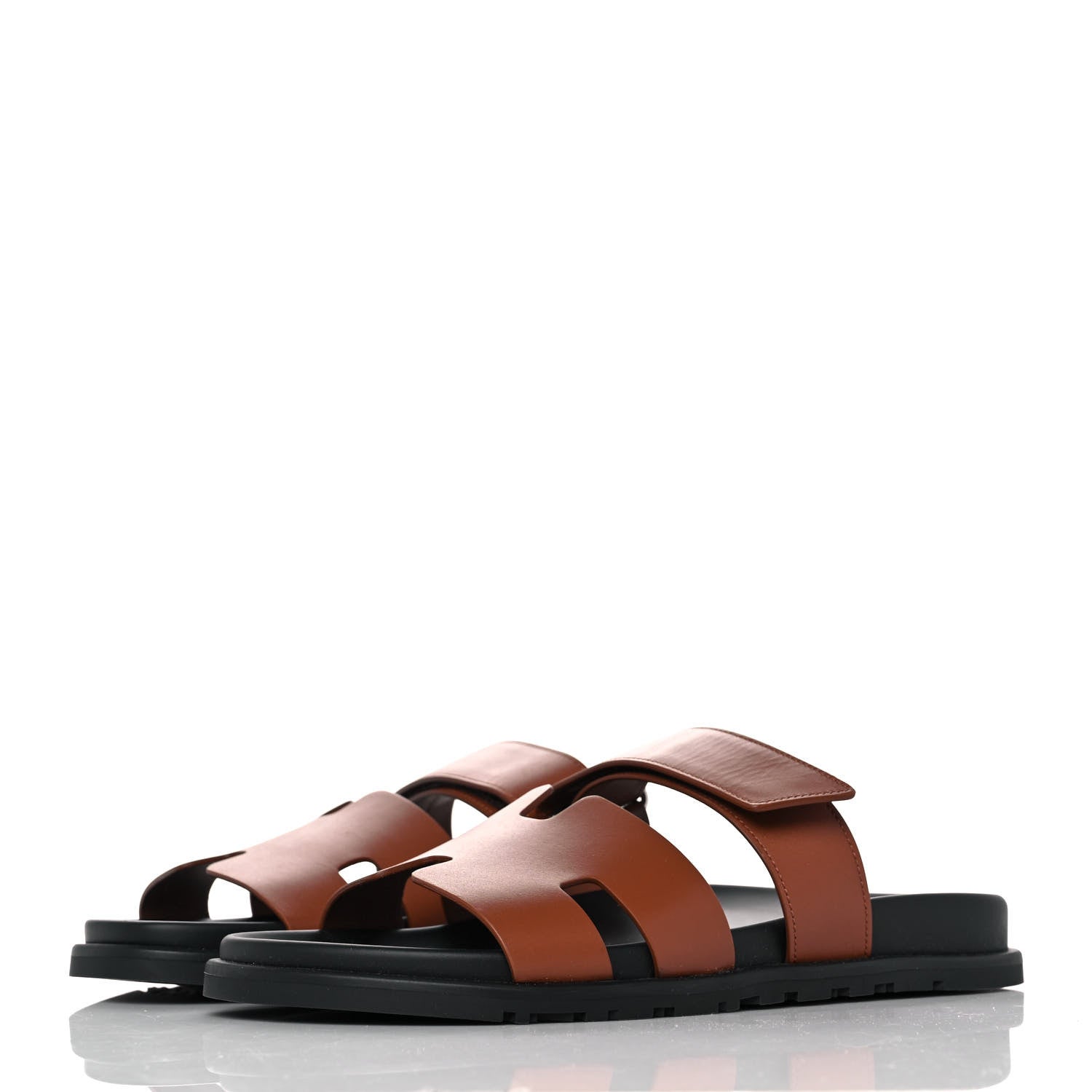 Hermes Calfskin Womens Chypre Sandals 41 Gold 3 of 9