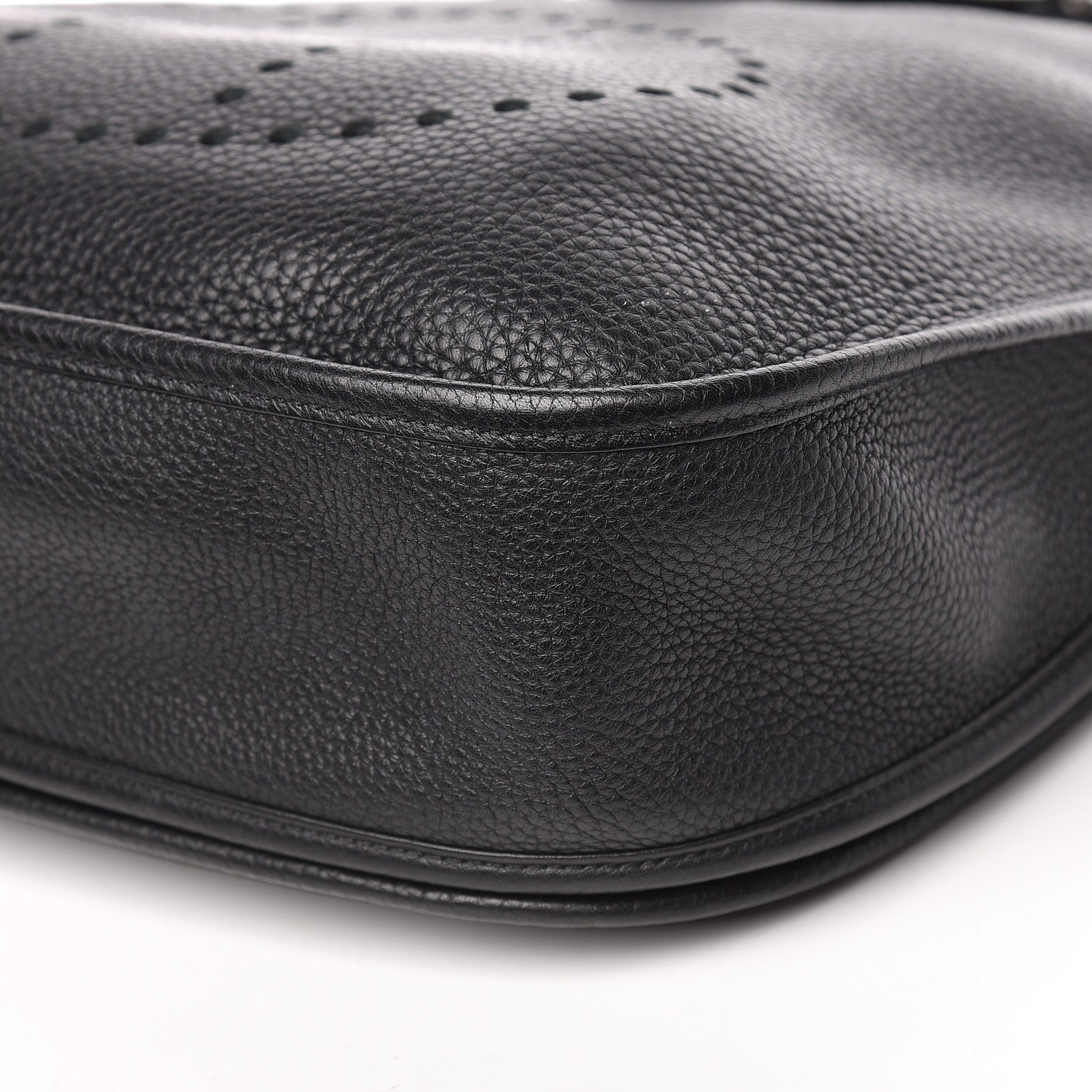 Hermes Taurillon Clemence Evelyne III GM Black 12 of 12