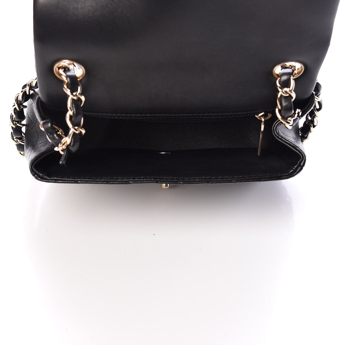 Lambskin Quilted Mini Square Flap Black